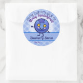 Blauwe bessen blauwe bessen taart fruit jam inblik ronde sticker (Tas)