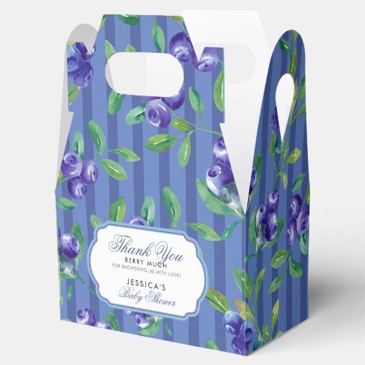 Blauwe bessen Dank u Berry Veel Baby shower Bedankdoosjes (Geopend)