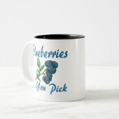 blauwe bessen die je kiest tweekleurige koffiemok (Voorkant links)
