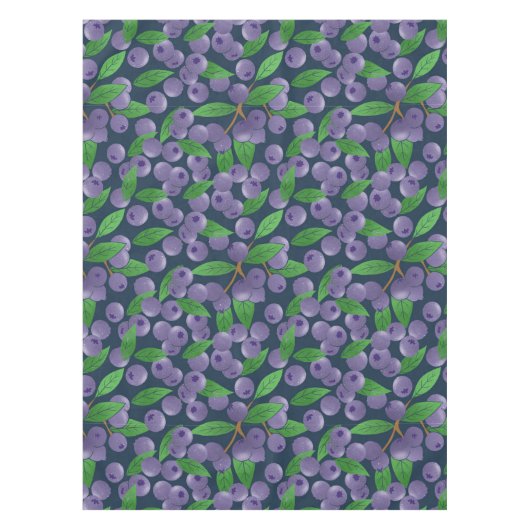 Blauwe bessen - donkerblauwe achtergrond tafelkleed (Voorkant)