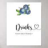 Blauwe bessen - Drinken helpen jezelf Poster (Voorkant)