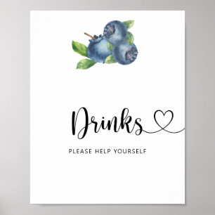 Blauwe bessen - Drinken helpen jezelf Poster