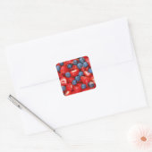 Blauwe bessen en aardbeien print sticker (Envelop)