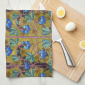 Blauwe bessen en mos theedoek (Quarter Fold)