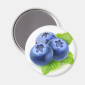 Blauwe bessen en munt magneet (Voorkant / Achterkant)