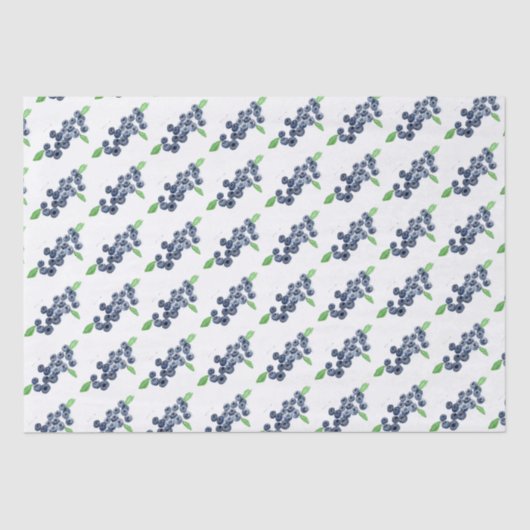 Blauwe bessen fruit Berry 1e Verjaardag waterverf Tissuepapier (Voorkant)