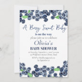 Blauwe bessen Fruit Berry Sweet Baby shower Kaart (Voorkant)