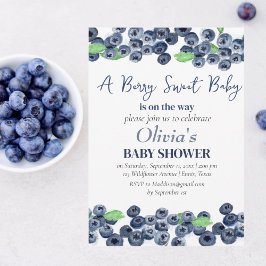 Blauwe bessen Fruit Berry Sweet Baby shower Kaart