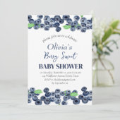 Blauwe bessen Fruit Berry Sweet Baby shower Kaart (Staand voorkant)