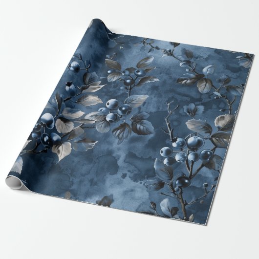 Blauwe bessen Fruit Geïnspireerd Cadeaupapier (Uitgerold)