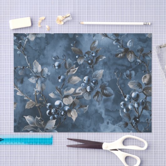 Blauwe bessen Fruit  Geïnspireerd Tissuepapier (Craft)