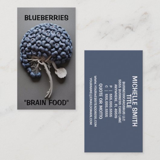 Blauwe bessen Hersenvoedsel Visitekaartje (Voorkant / Achterkant)