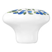 Blauwe bessen krans keramische knop (Zijkant)