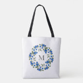 Blauwe bessen krans tote bag (Achterkant)