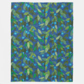 Blauwe bessen Minimale Floral Pattern Eenvoudige B Fleece Deken (Voorkant)