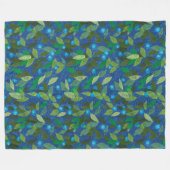 Blauwe bessen Minimale Floral Pattern Eenvoudige B Fleece Deken (Voorkant (Horizontaal))