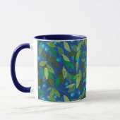 Blauwe bessen Minimale kleur van flessenpapier Mok (Links)