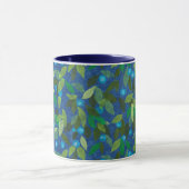 Blauwe bessen Minimale kleur van flessenpapier Mok (Midden)