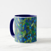 Blauwe bessen Minimale kleur van flessenpapier Mok (Voorkant links)