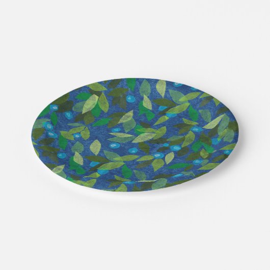 Blauwe bessen Minimale kleur van flessenpapier Papieren Bordje (Gekanteld)