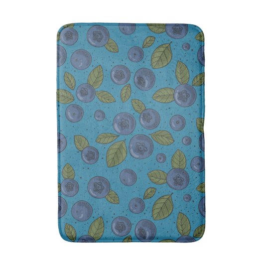 Blauwe bessen op blauw badmat (Voorkant Verticaal)