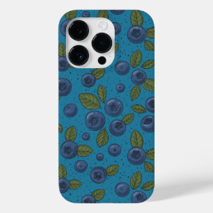 Blauwe bessen op blauw Case-Mate iPhone 14 pro hoesje
