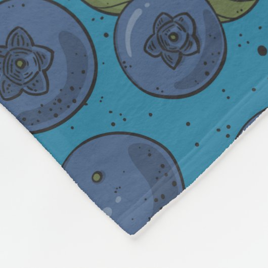 Blauwe bessen op blauw fleece deken (Hoek)