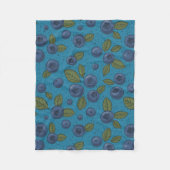 Blauwe bessen op blauw fleece deken (Voorkant)