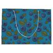 Blauwe bessen op blauw groot cadeauzakje (Achterkant)