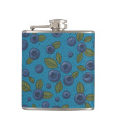 Blauwe bessen op blauw heupfles (Voorkant)