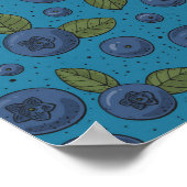 Blauwe bessen op blauw poster (Hoek)