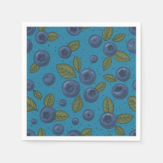 Blauwe bessen op blauw servet (Voorkant)