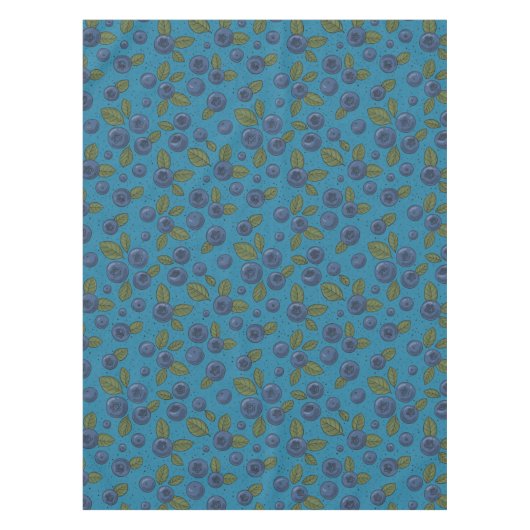 Blauwe bessen op blauw tafelkleed (Voorkant)