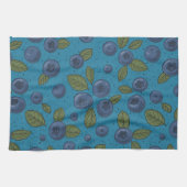 Blauwe bessen op blauw theedoek (Horizontaal)