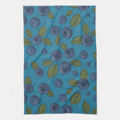 Blauwe bessen op blauw theedoek (Verticaal)