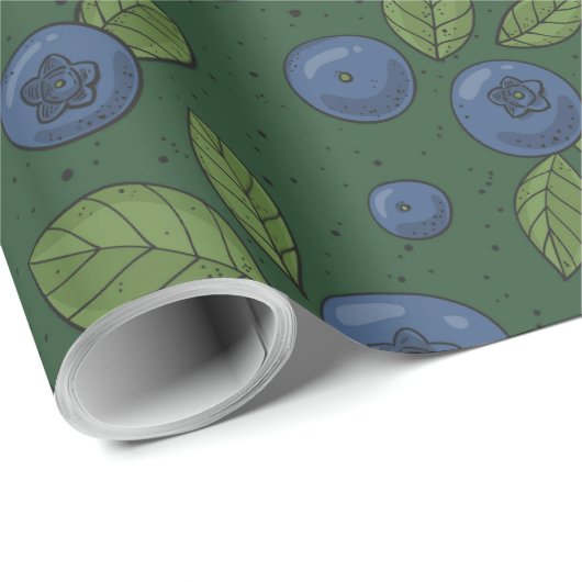 Blauwe bessen op donkergroen cadeaupapier (Rol Hoek)