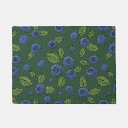 Blauwe bessen op donkergroen deurmat (Voorkant)