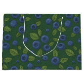 Blauwe bessen op donkergroen groot cadeauzakje (Voorkant)