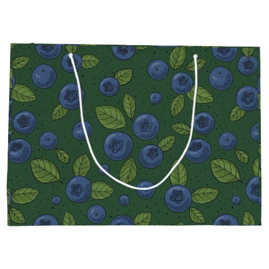 Blauwe bessen op donkergroen groot cadeauzakje (Achterkant)