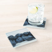 Blauwe bessen op witte tafel glazen onderzetter (Schuin)