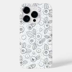 Blauwe bessen op zwart en wit Case-Mate iPhone 14 pro hoesje