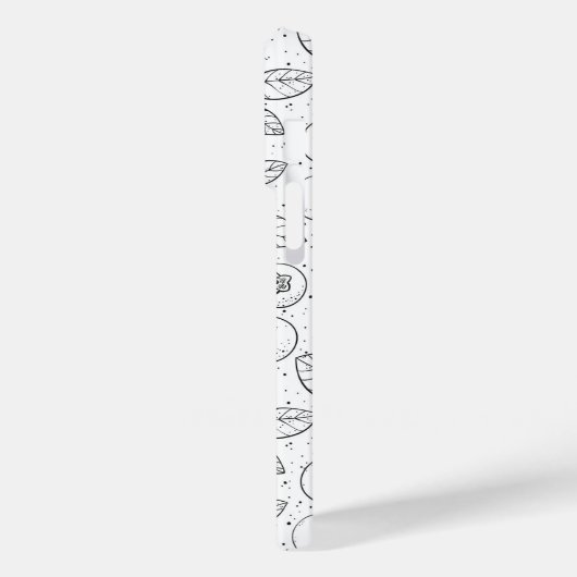 Blauwe bessen op zwart en wit Case-Mate iPhone case (Achterkant / Links)