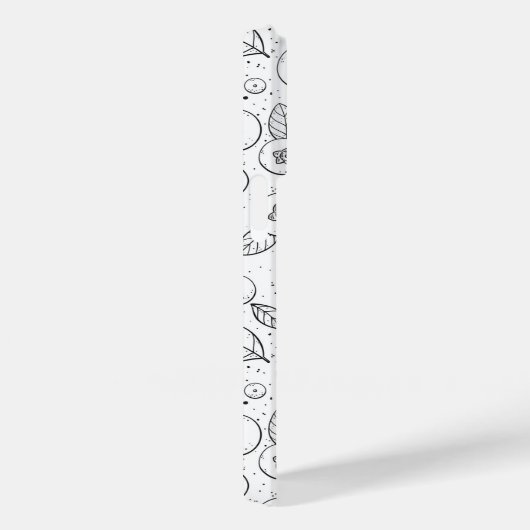 Blauwe bessen op zwart en wit Case-Mate iPhone case (Achterkant / Rechts)