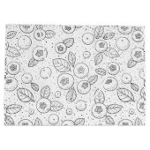 Blauwe bessen op zwart en wit groot cadeauzakje (Achterkant)