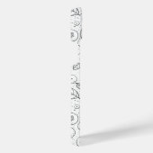 Blauwe bessen op zwart en wit iPhone hoesje (Rechterkant)