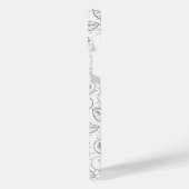 Blauwe bessen op zwart en wit iPhone hoesje (Linkerkant)