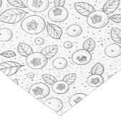 Blauwe bessen op zwart en wit korte tafelloper (Hoek)