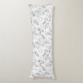 Blauwe bessen op zwart en wit lichaamskussen (Voorkant Verticaal)