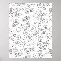 Blauwe bessen op zwart en wit