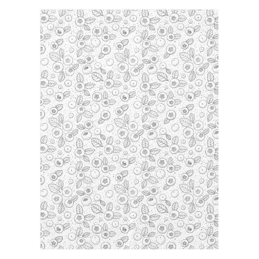 Blauwe bessen op zwart en wit tafelkleed (Voorkant)